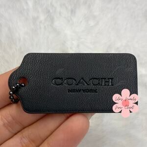 2" COACH Black Fob Bag Charm Hang tag Hangtag